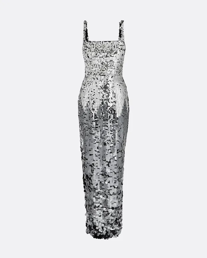 Dresses Safiyaa Women Kristena Gunmetal Long Dress Gunmetal