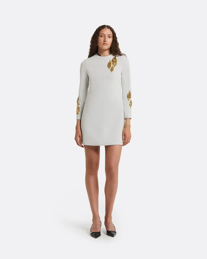 Dresses Safiyaa Women Reffie Stone grey Short Dress Stone Grey