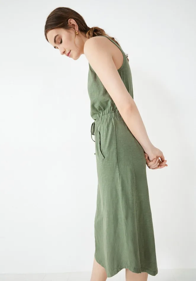 Dresses Women Hush VNeck Jersey Midi Dress Khaki Green