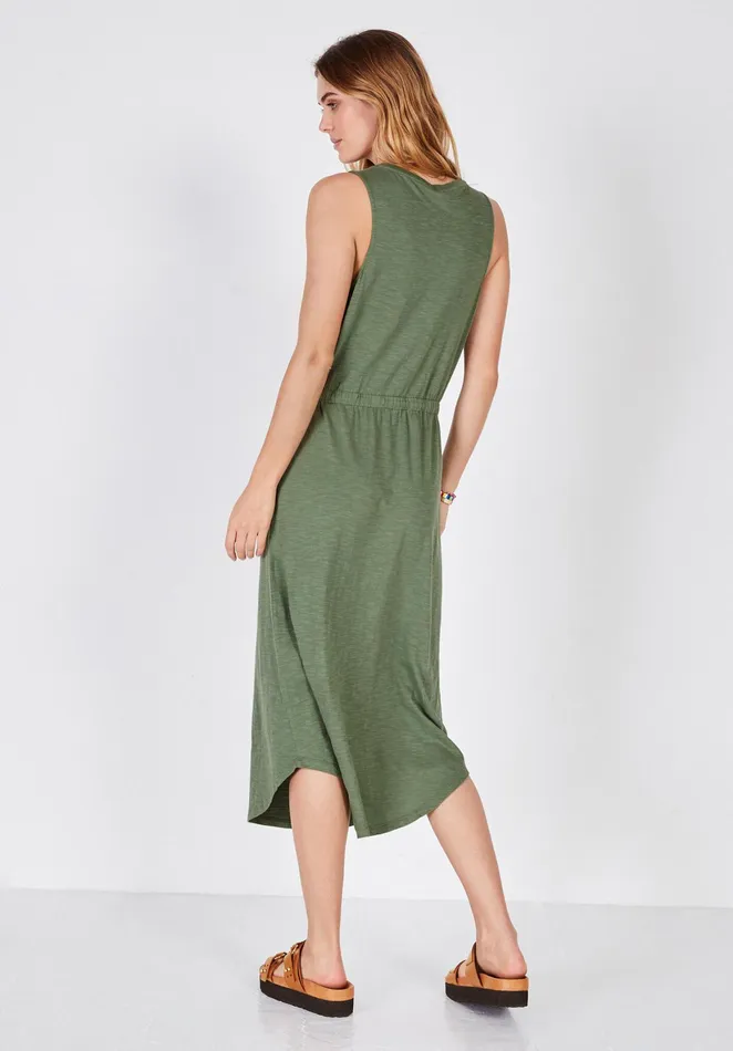 Dresses Women Hush VNeck Jersey Midi Dress Khaki Green