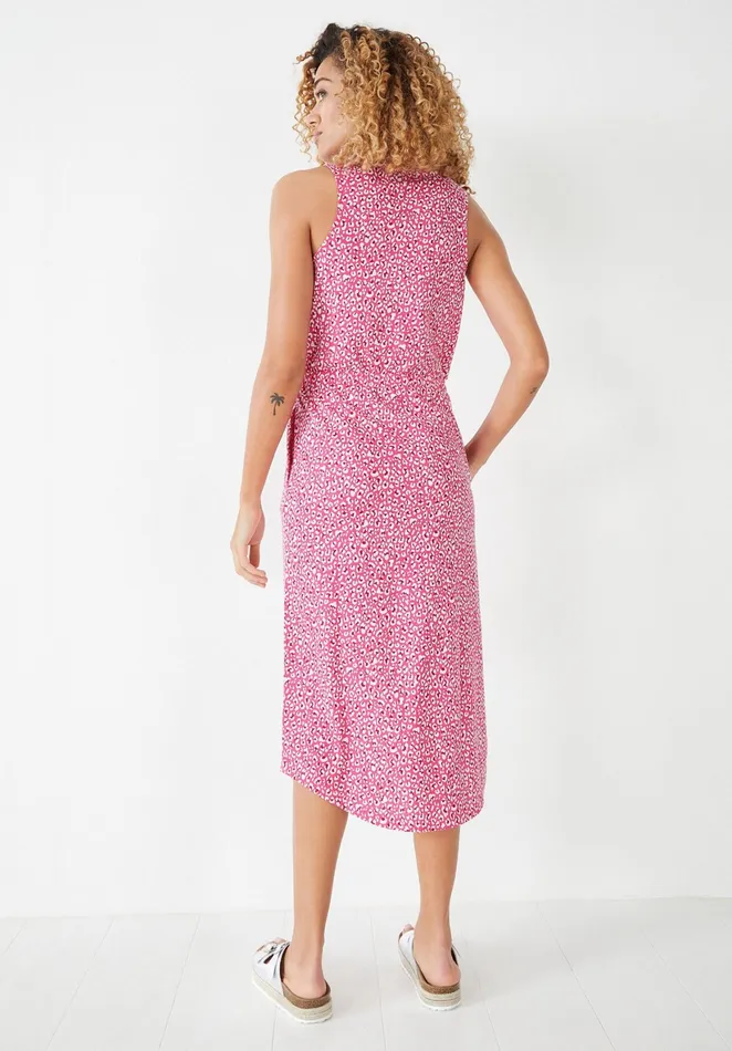 Dresses Women Hush VNeck Midi Jersey Dress Graphic Leopard Pink