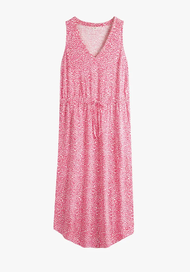 Dresses Women Hush VNeck Midi Jersey Dress Graphic Leopard Pink