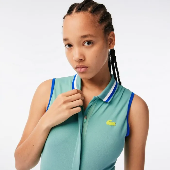 Dresses Women Lacoste Women039s SPORT Pleated Tennis Dress Green Light Green Qyi