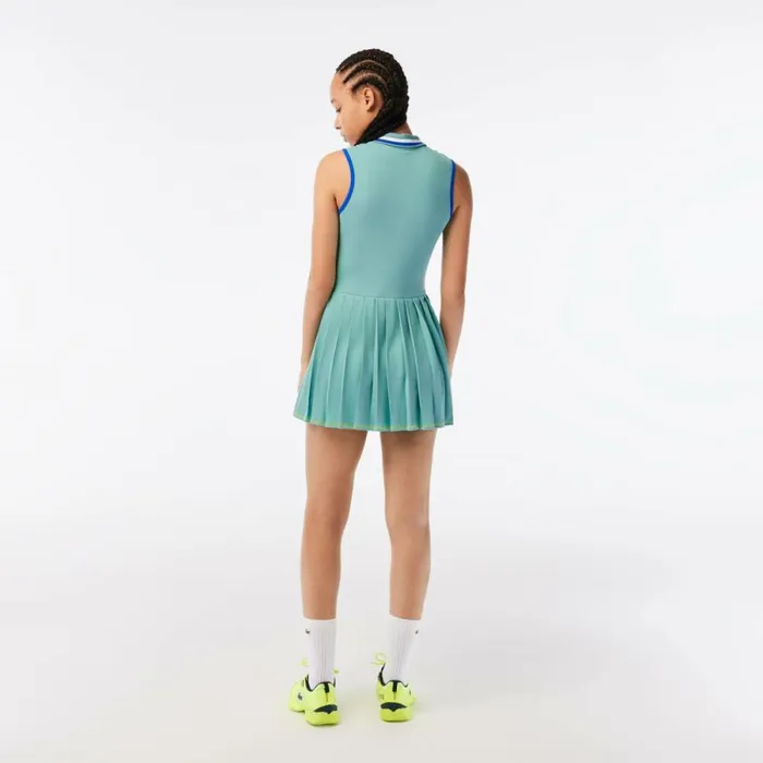 Dresses Women Lacoste Women039s SPORT Pleated Tennis Dress Green Light Green Qyi