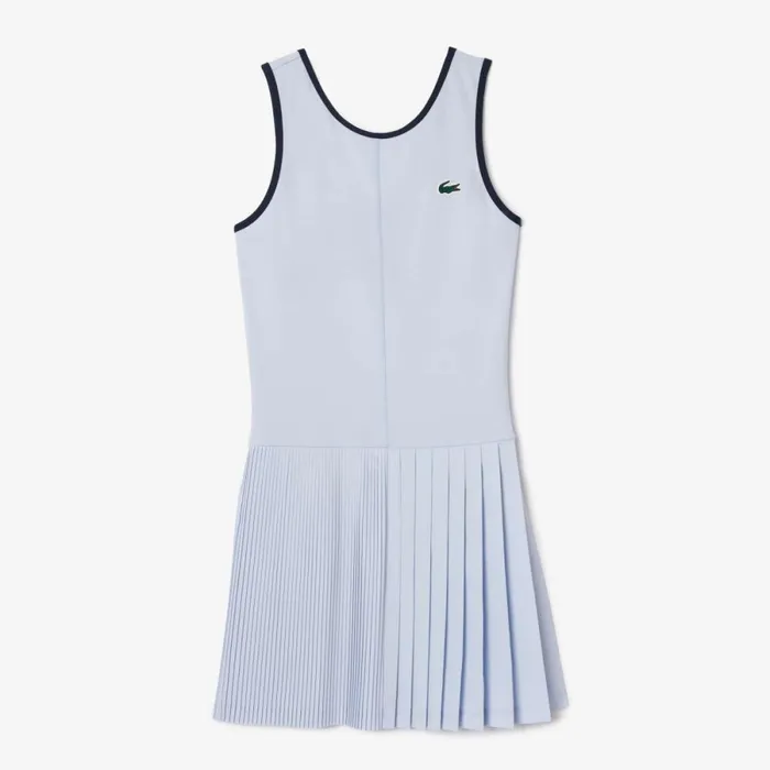 Dresses Women Lacoste Women039s UltraDry Stretch Tennis Dress and Shorts Light Blue Navy Blue X1j