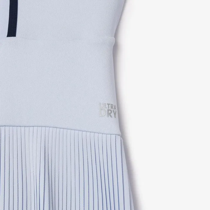 Dresses Women Lacoste Women039s UltraDry Stretch Tennis Dress and Shorts Light Blue Navy Blue X1j