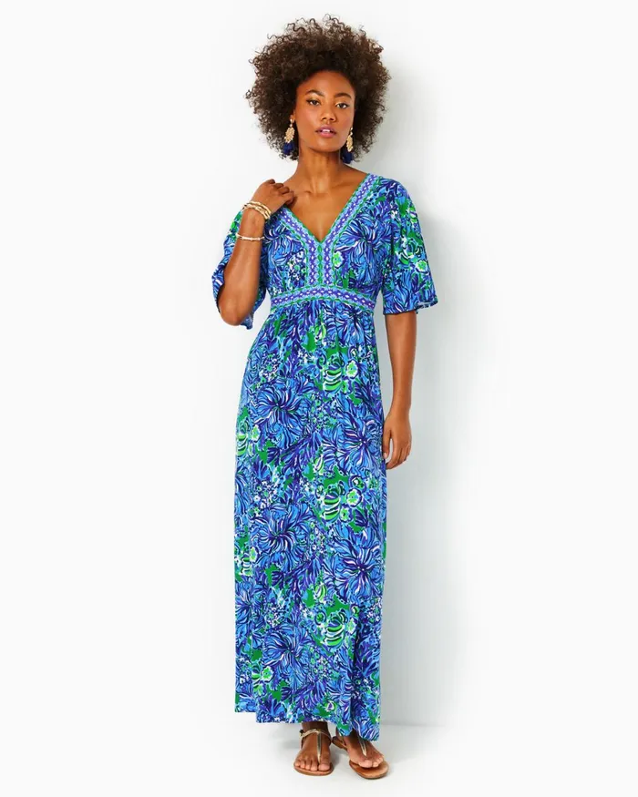 Dresses Women Lilly Pulitzer Addison Elbow Sleeve Maxi Dress Abaco Blue In Turtle Awe Engineered Maxi Dress Dresses Women Lilly Pulitzer Addison Elbow Sleeve Maxi Dress Abaco Blue In Turtle Awe Engineered Maxi Dress