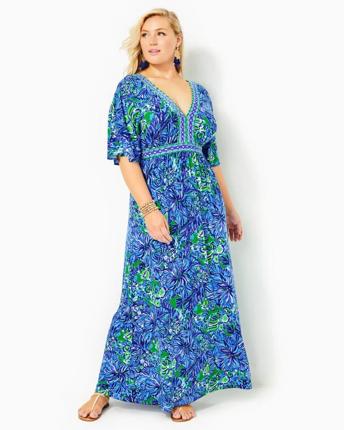 Dresses Women Lilly Pulitzer Addison Elbow Sleeve Maxi Dress Abaco Blue In Turtle Awe Engineered Maxi Dress Dresses Women Lilly Pulitzer Addison Elbow Sleeve Maxi Dress Abaco Blue In Turtle Awe Engineered Maxi Dress