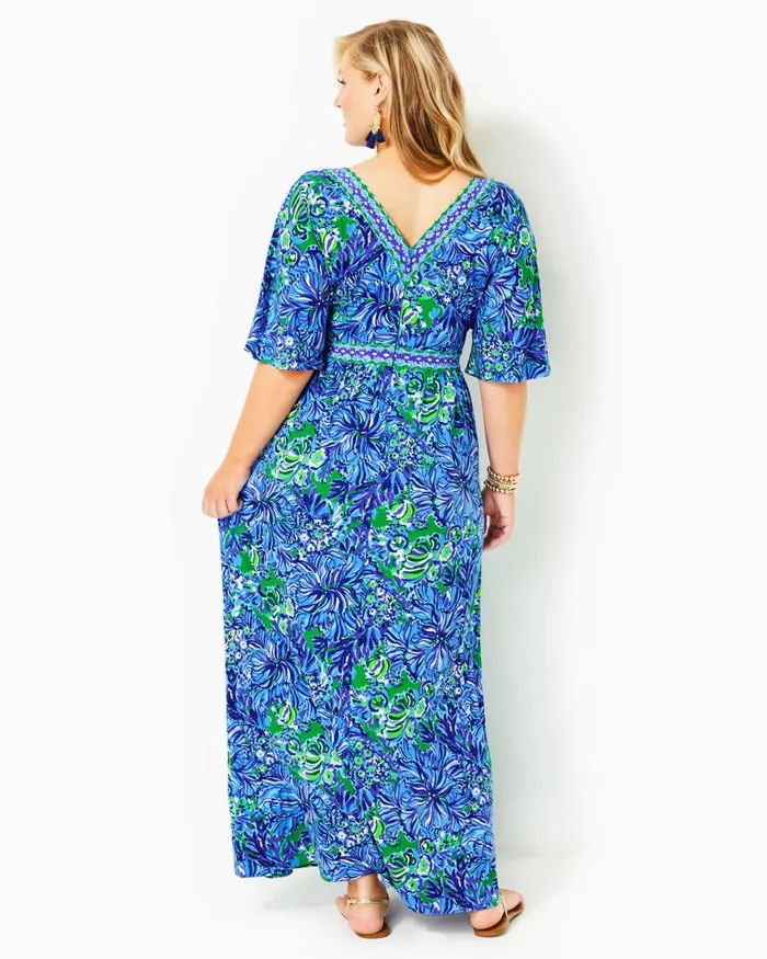 Dresses Women Lilly Pulitzer Addison Elbow Sleeve Maxi Dress Abaco Blue In Turtle Awe Engineered Maxi Dress Dresses Women Lilly Pulitzer Addison Elbow Sleeve Maxi Dress Abaco Blue In Turtle Awe Engineered Maxi Dress