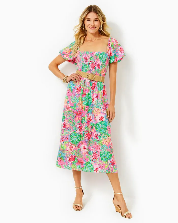 Dresses Women Lilly Pulitzer Ellara Jacquard Midi Bow Dress Onyx Leaf An Impression Jacquard Dresses Women Lilly Pulitzer Ellara Jacquard Midi Bow Dress Onyx Leaf An Impression Jacquard