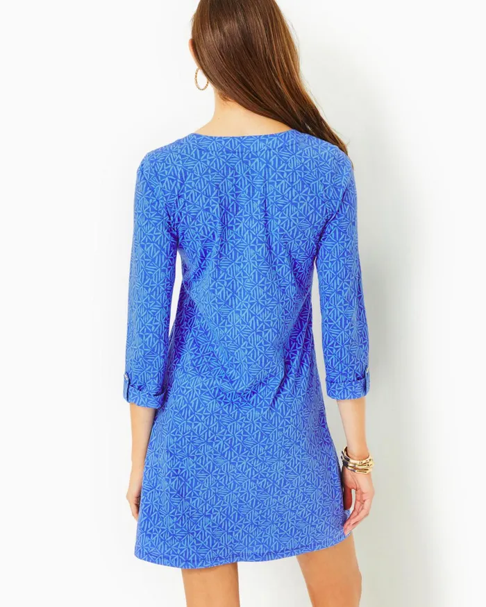 Dresses Women Lilly Pulitzer Fairfax 34 Sleeve Dress Alba Blue Easy Peasy