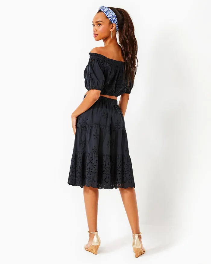 Dresses Women Lilly Pulitzer Penley Midi Set Onyx Calypso Eyelet