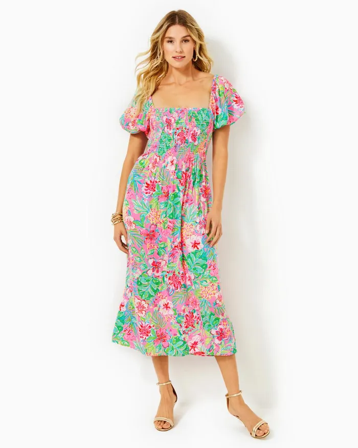 Dresses Women Lilly Pulitzer Penley Midi Set Onyx Calypso Eyelet