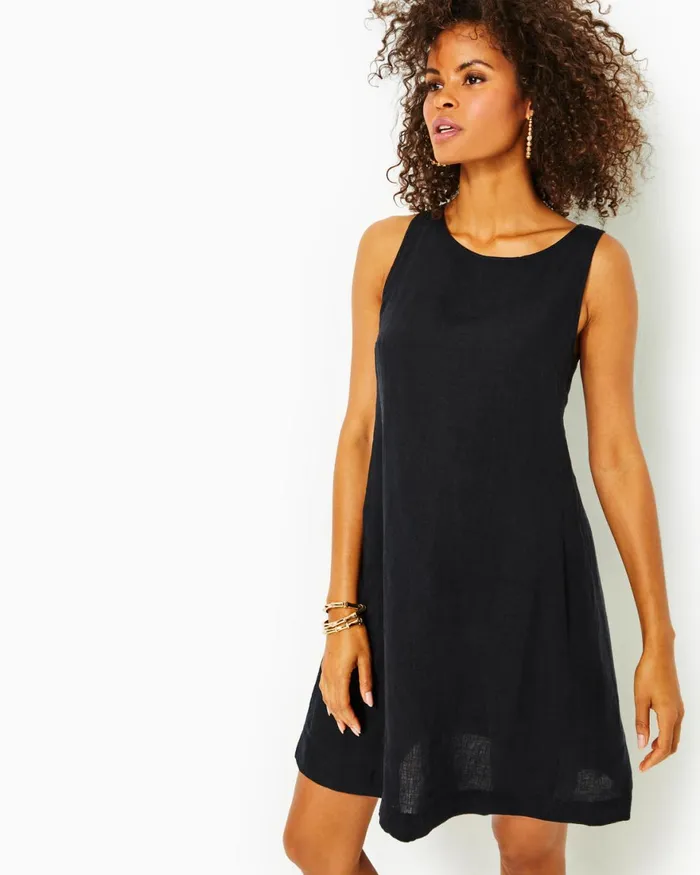 Dresses Women Lilly Pulitzer UPF 50 Solia ChillyLilly Dress Oyster Bay Navy Shroom With A View