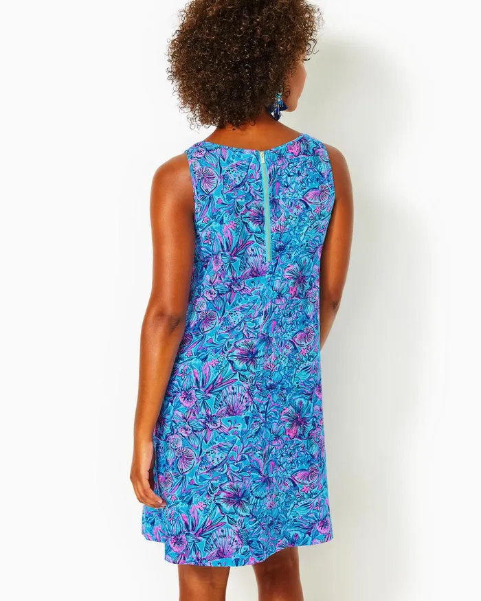Dresses Women Lilly Pulitzer UPF 50 Solia ChillyLilly Dress Oyster Bay Navy Shroom With A View