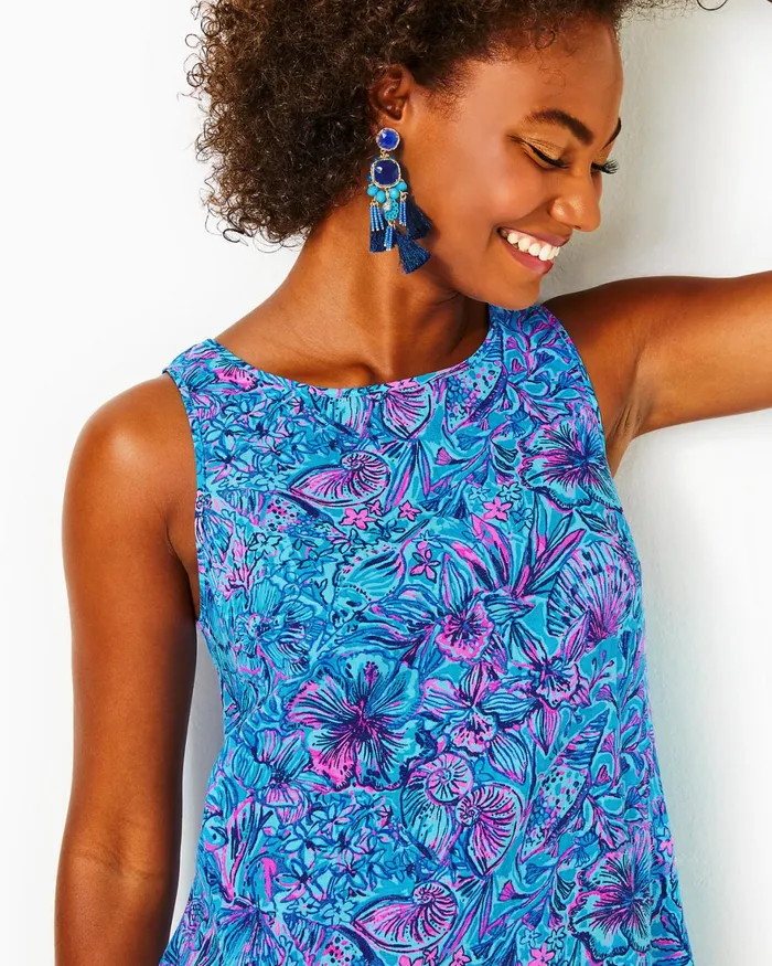 Dresses Women Lilly Pulitzer UPF 50 Solia ChillyLilly Dress Oyster Bay Navy Shroom With A View