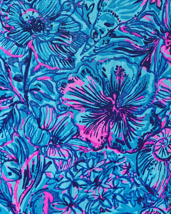 Dresses Women Lilly Pulitzer UPF 50 Solia ChillyLilly Dress Oyster Bay Navy Shroom With A View