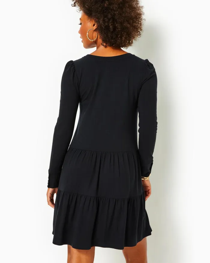Dresses Women Lilly Pulitzer UPF 50 Solia ChillyLilly Dress Oyster Bay Navy Shroom With A View