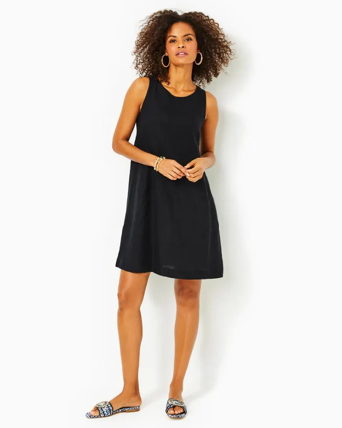 Dresses Women Lilly Pulitzer UPF 50 Solia ChillyLilly Dress Oyster Bay Navy Shroom With A View