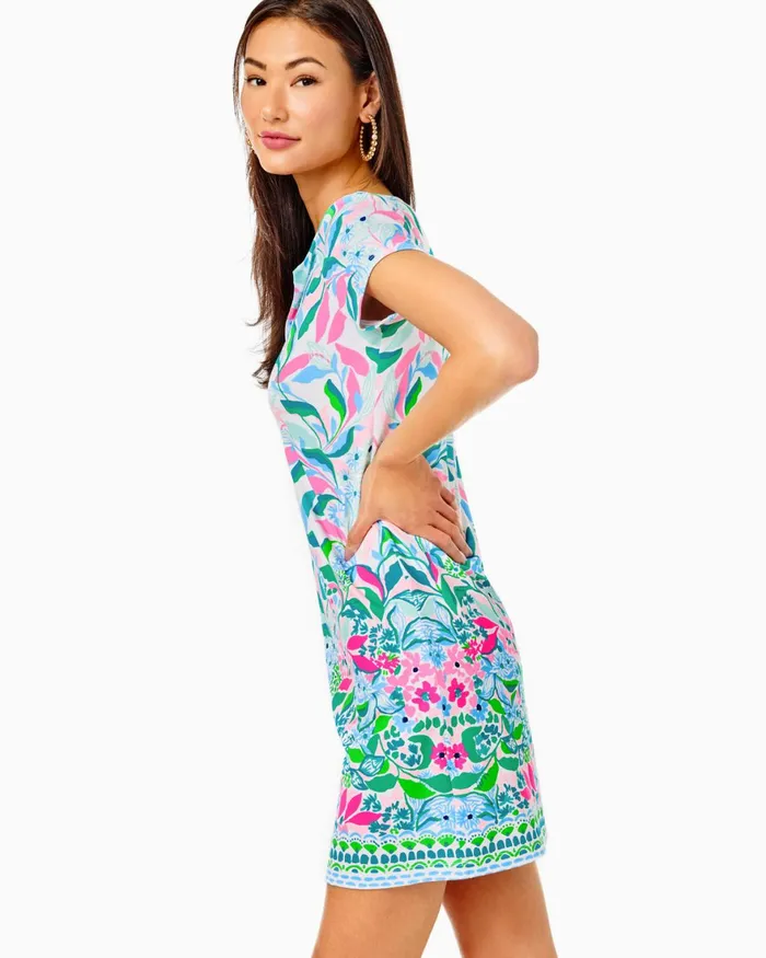 Dresses Women Lilly Pulitzer UPF 50 Sophiletta Dress Water Lilly Green Leaf Me In Paradise Engineered Dress