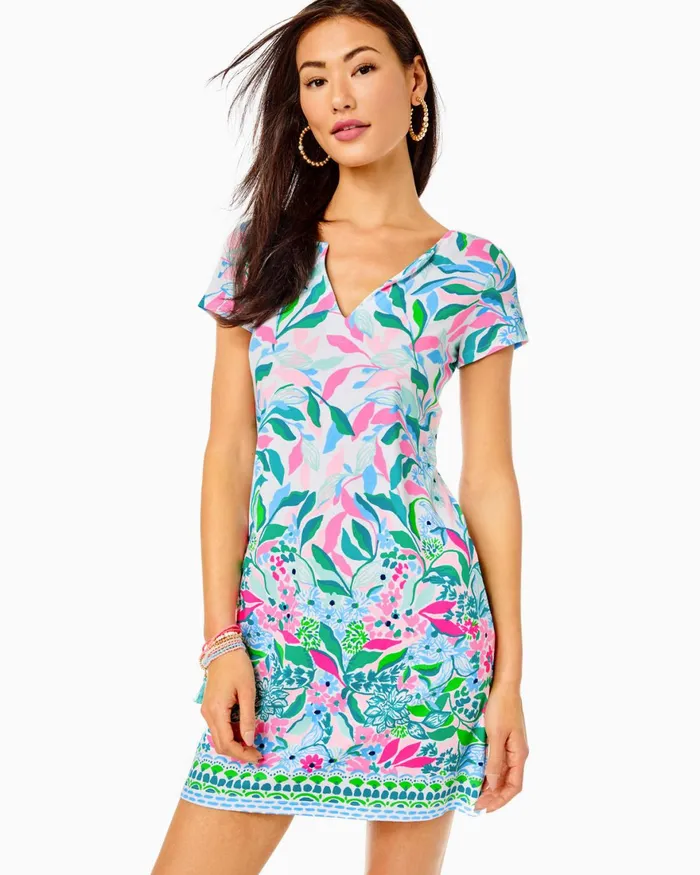 Dresses Women Lilly Pulitzer UPF 50 Sophiletta Dress Water Lilly Green Leaf Me In Paradise Engineered Dress