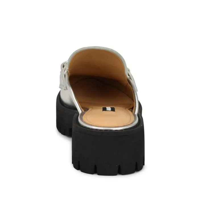 Duntal Lugsole Loafer Mules Silver Women Nine West Flats