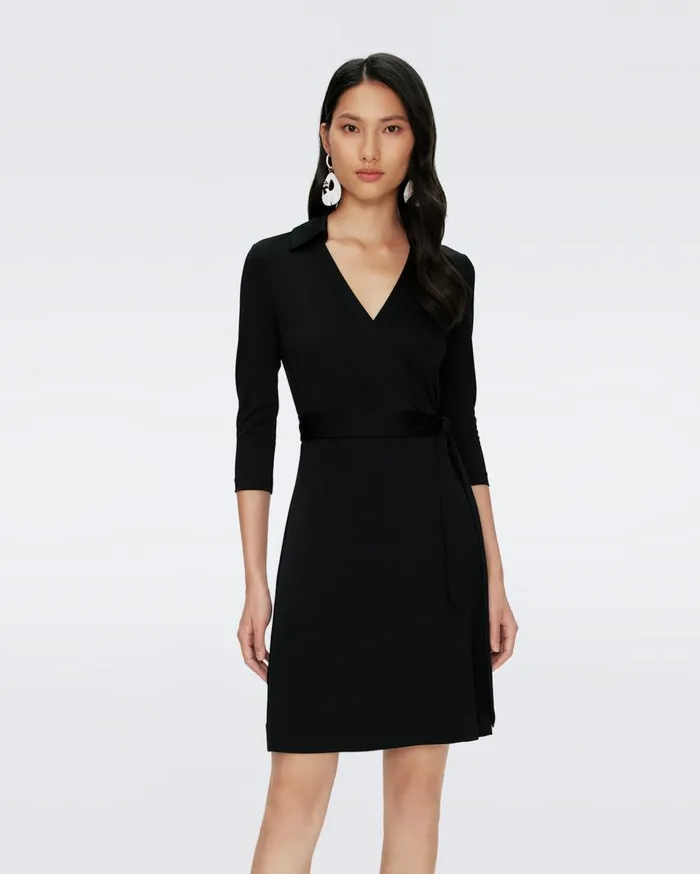 DVF Dresses Women Jeanne Wrap Dress Black