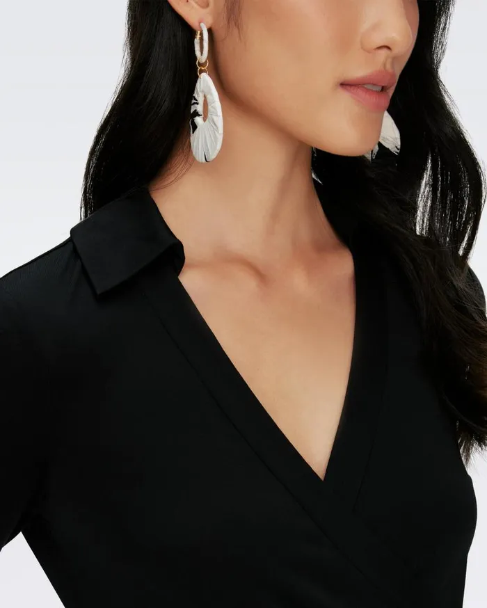 DVF Dresses Women Jeanne Wrap Dress Black