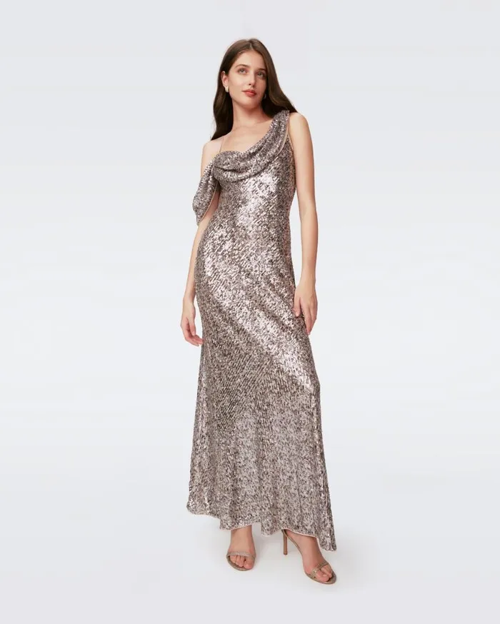 DVF Dresses Women Joaquin Dress Sequin Leopard