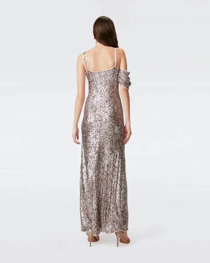 DVF Dresses Women Joaquin Dress Sequin Leopard