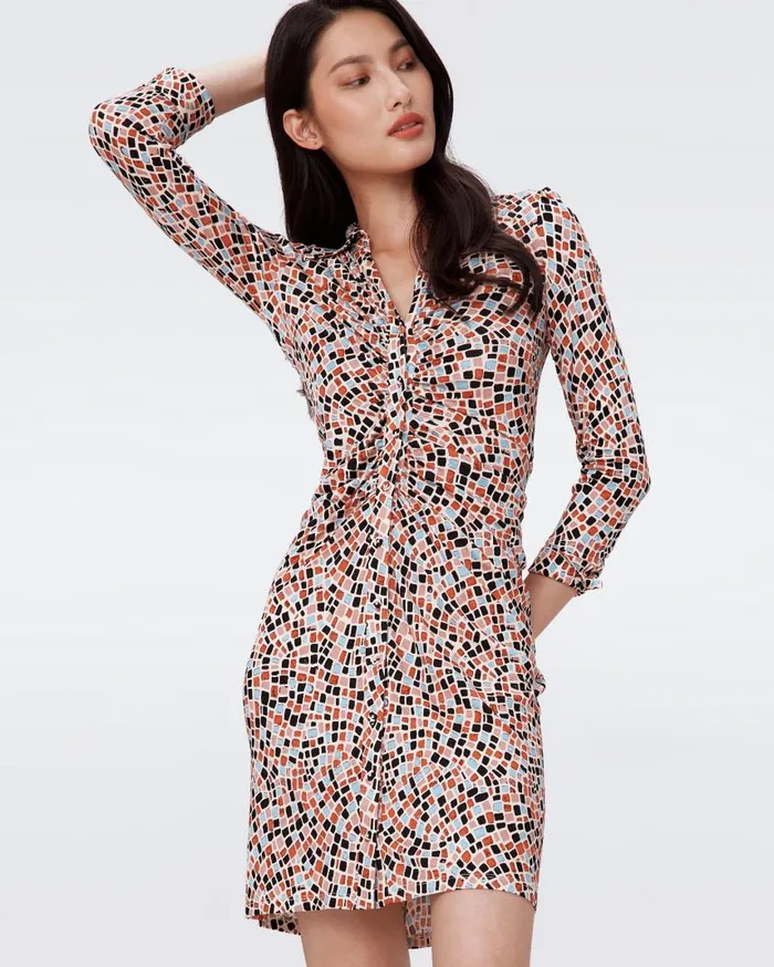 DVF Dresses Women Sheska Dress Mosaic Neutral