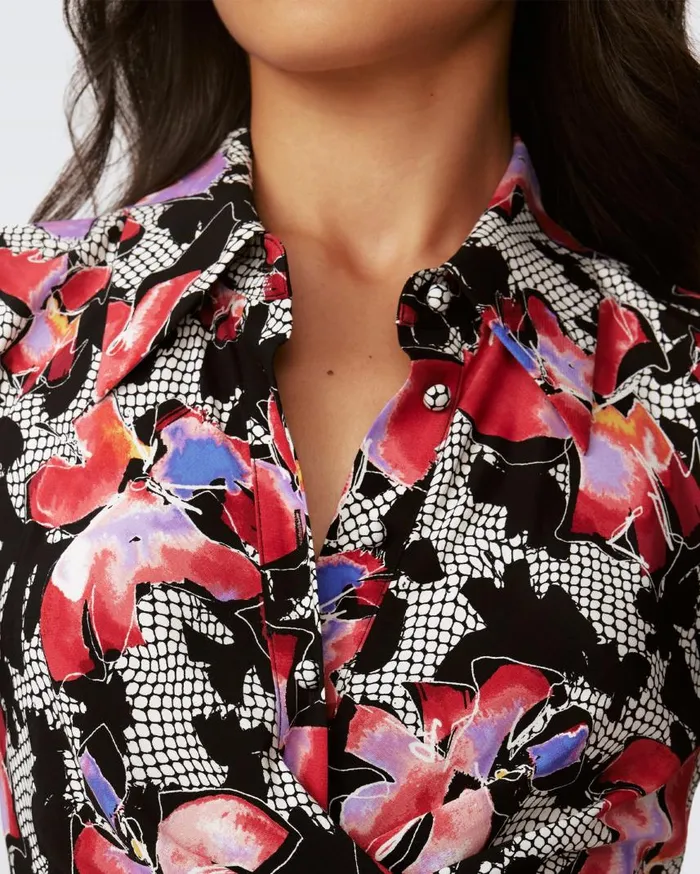 DVF Dresses Women Tori Wrap Dress Odette Floral