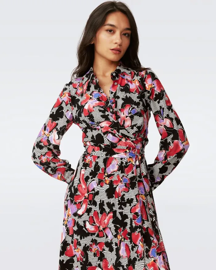 DVF Dresses Women Tori Wrap Dress Odette Floral