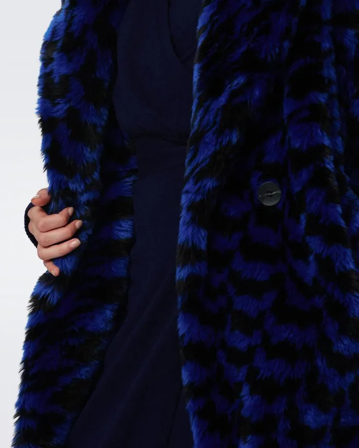 DVF Jackets and Coats Women Arwen Coat Houndstooth Royal Blue