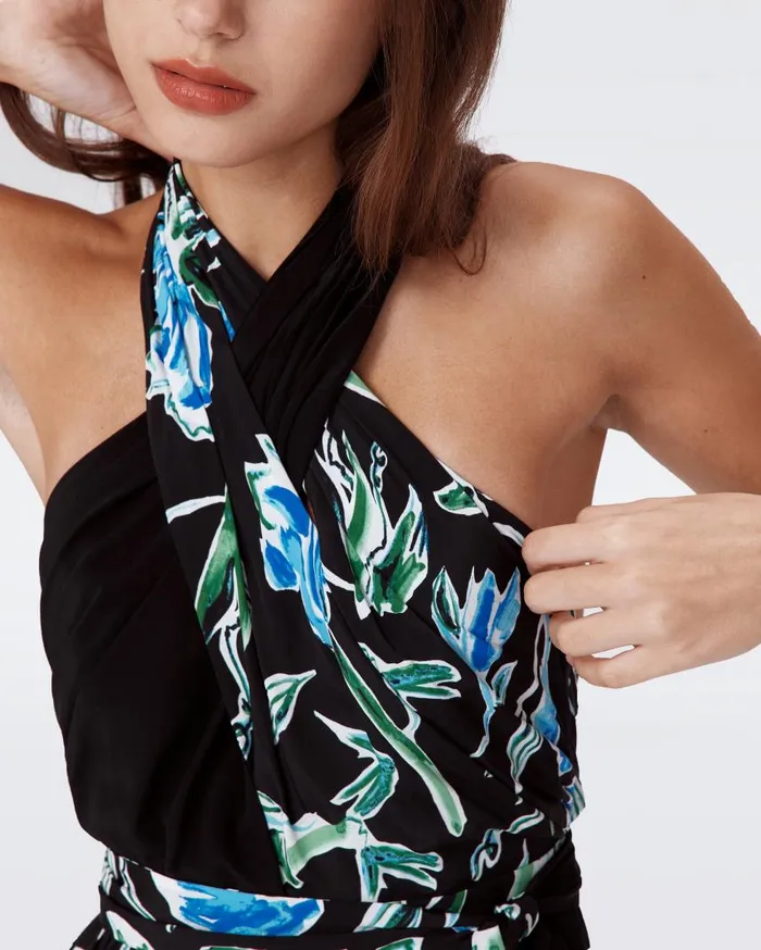 DVF Jumpsuits and Rompers Women Cort Jumpsuit Huge Tulip Fields Blue And Black