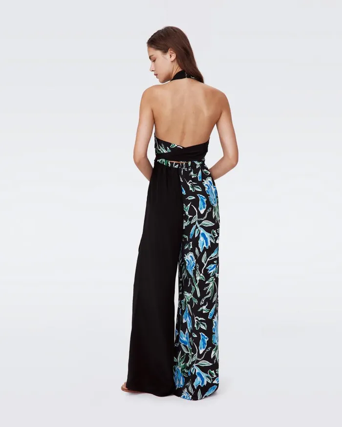 DVF Jumpsuits and Rompers Women Cort Jumpsuit Huge Tulip Fields Blue And Black