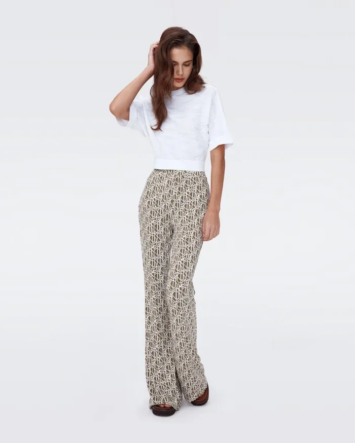 DVF Pants and Shorts Women Brooklyn Pants Tiny Infinite Geo Khaki