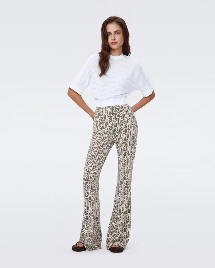 DVF Pants and Shorts Women Brooklyn Pants Tiny Infinite Geo Khaki