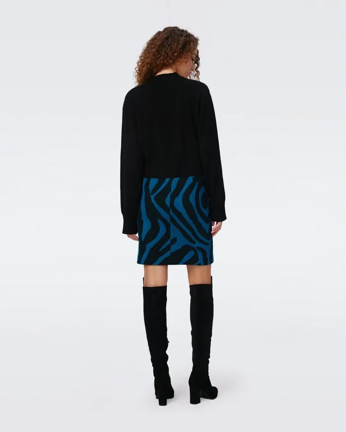 DVF Skirts Women Ethel Jacquard Skirt Huge Zebra Indian Green DVF Skirts Women Ethel Jacquard Skirt Huge Zebra Indian Green