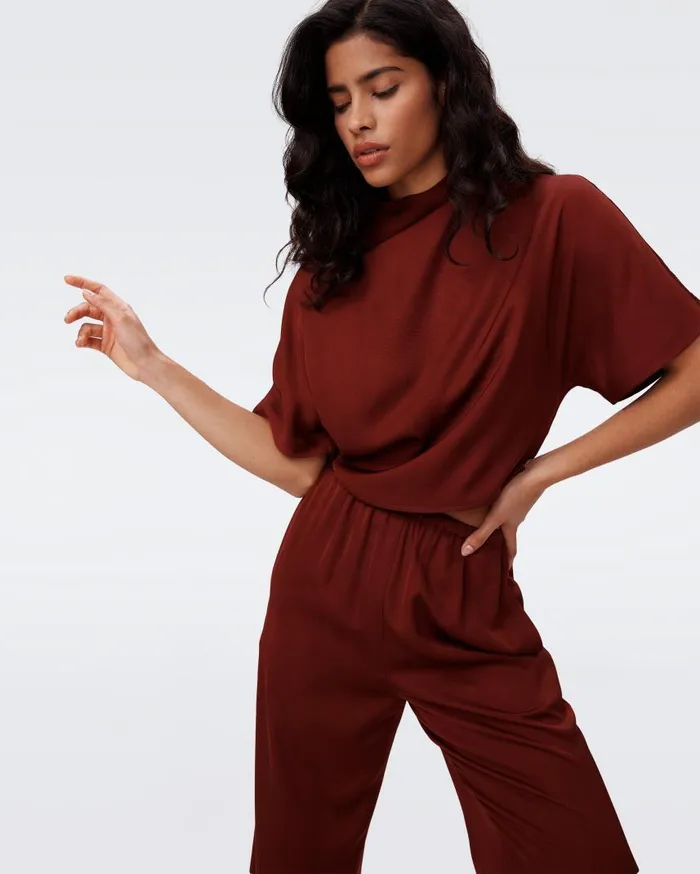 DVF Tops Women Olympia Top Chestnut