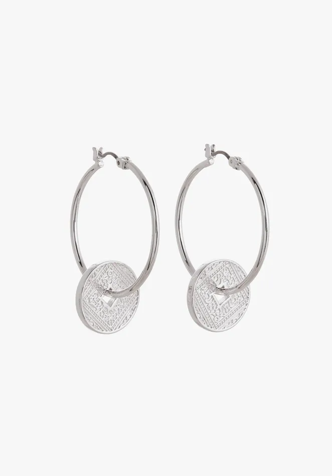 Earrings Women Hush Makri Coin Hoop Earrings Silver
