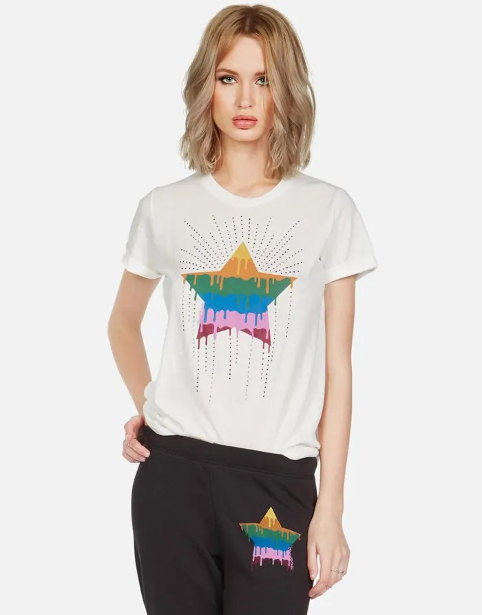 Edda Dripping Star Milk Women Lauren Moshi Short Sleeve