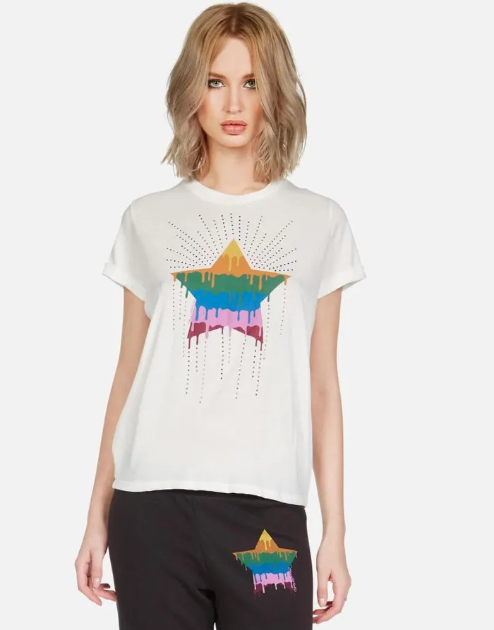 Edda Dripping Star Milk Women Lauren Moshi Short Sleeve