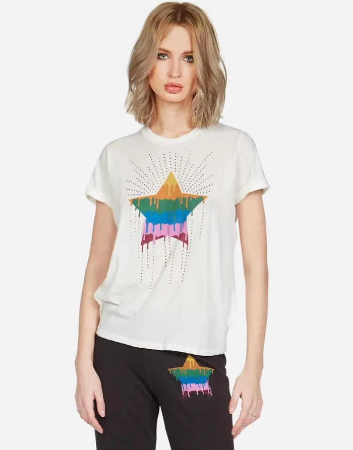 Edda Dripping Star Milk Women Lauren Moshi Short Sleeve
