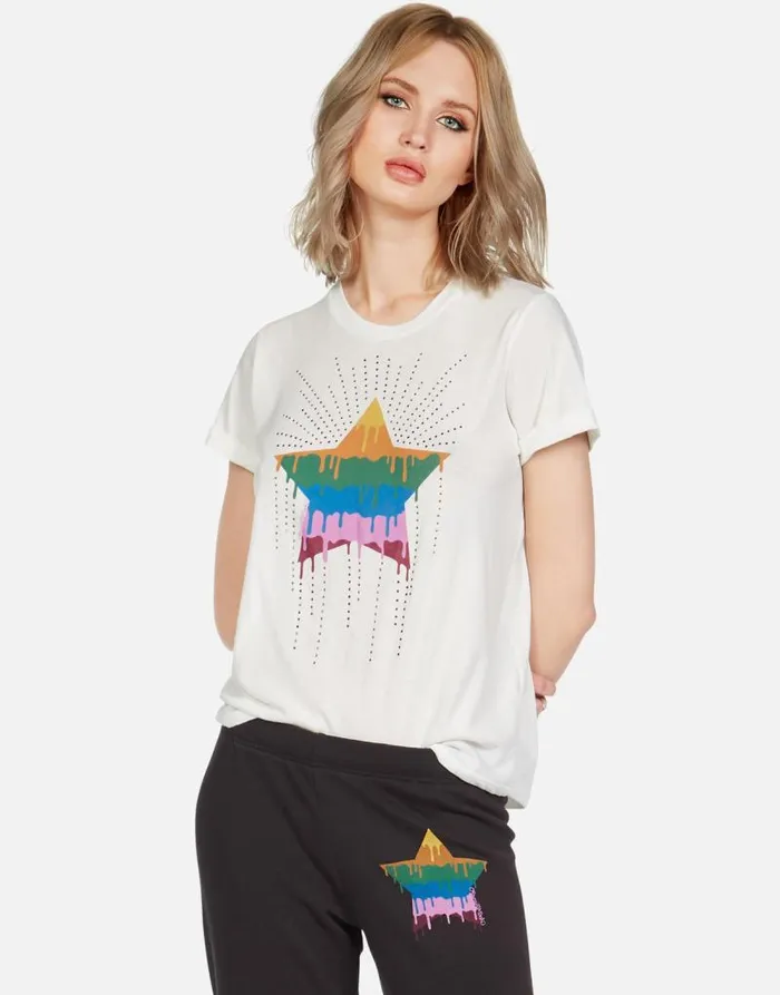 Edda Dripping Star Milk Women Lauren Moshi Short Sleeve