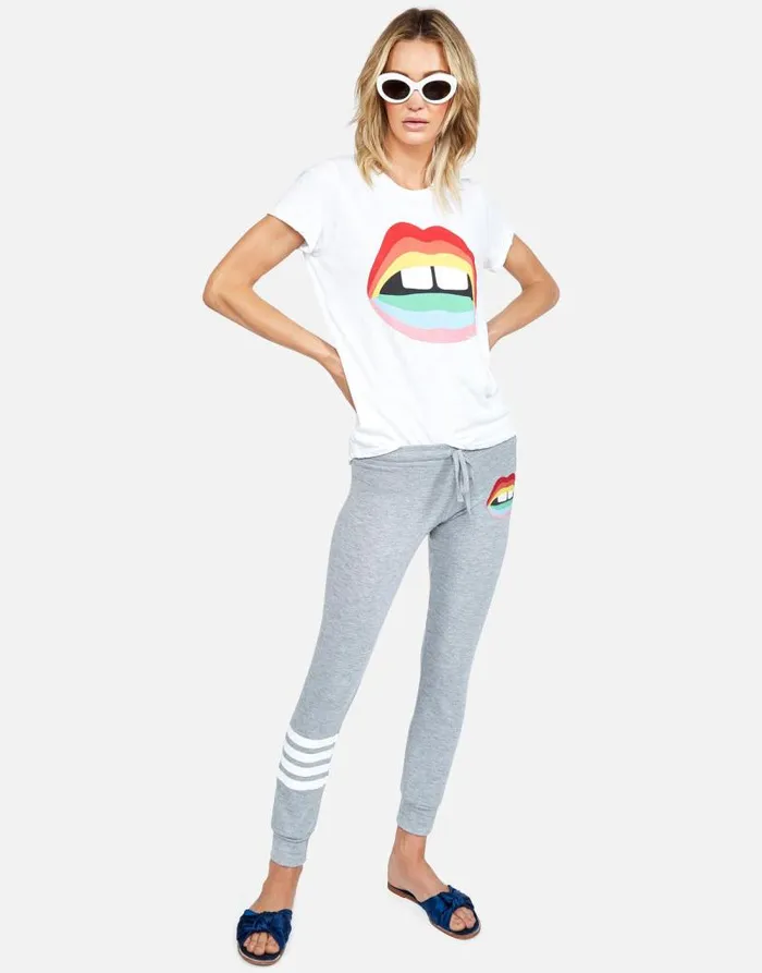 Edda Rainbow Gap Mouth White Women Lauren Moshi Short Sleeve