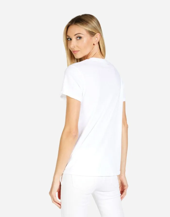 Edda Red Mini Kisses White Women Lauren Moshi Short Sleeve