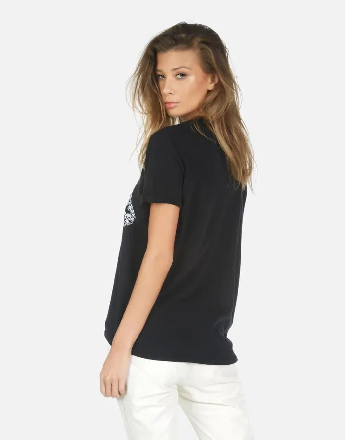 Edda Skull Lip Black Women Lauren Moshi Short Sleeve