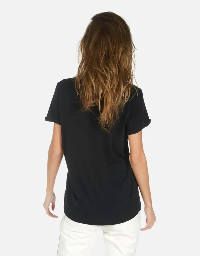 Edda Skull Lip Black Women Lauren Moshi Short Sleeve