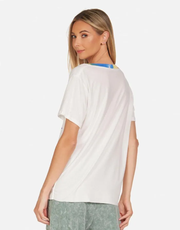 Elara Crystal Lightning Peace Milk Primary Tie Dye Women Lauren Moshi Short Sleeve